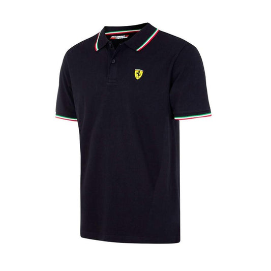 MEN TRICOLORE POLO BLACK