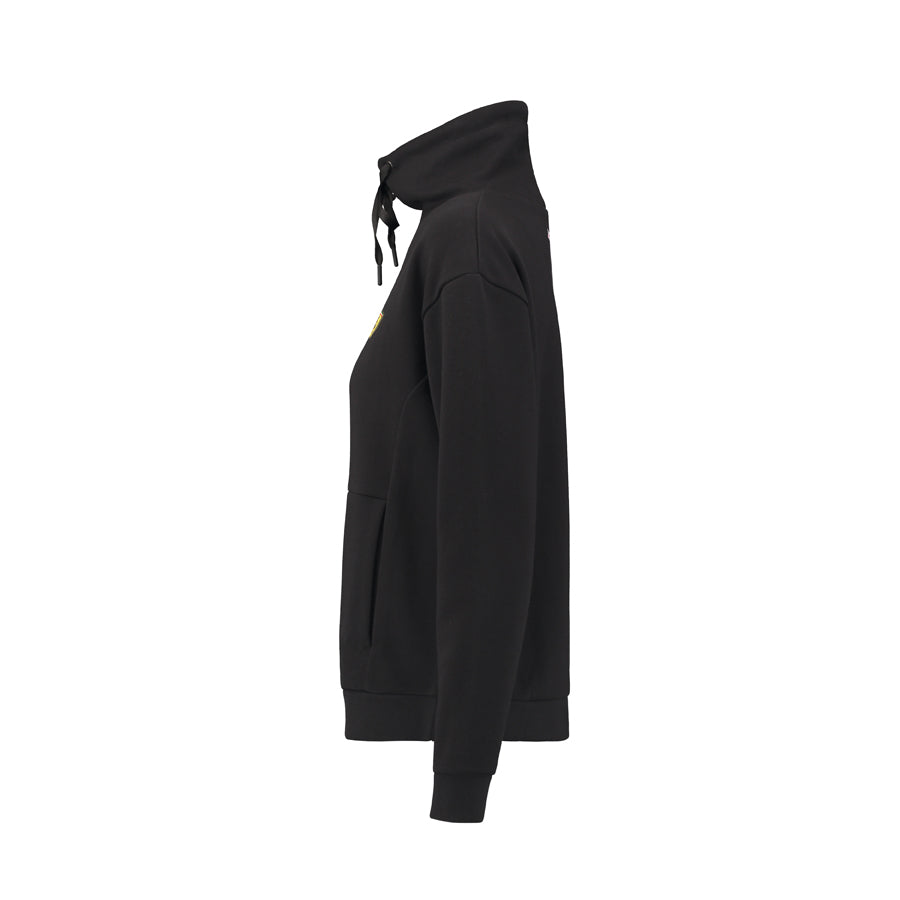 WOMEN FUNNEL NECK SWEATSHIRT BLACK