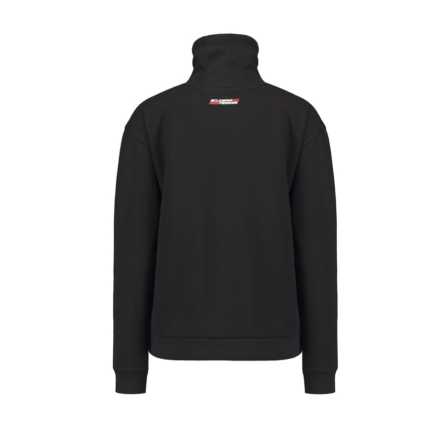 WOMEN FUNNEL NECK SWEATSHIRT BLACK